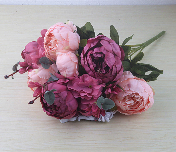 13 Core-spun Peony Decorative Flowers Artificial Flowers Artificial Flowers